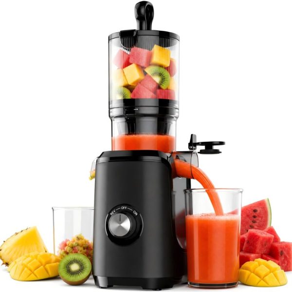 Slow Masticating Juicer, Cold Press with Reverse Function, Black | KMFURNILA