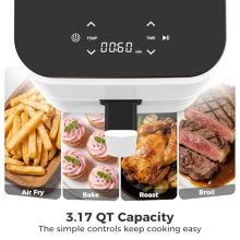 Compact Digital Air Fryer 3 Qt, Small Airfryer with Nonstick Plate, Dishwasher Safe Basket, Auto Shutoff, Simple Touchscreen, Quick Meals for Small Spaces - view 4 of 5 | KMFURNILA