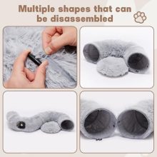 Cat Tunnels for Indoor Cats, Donut Tunnel Toys for Cats – Grey - view 4 of 5 | KMFURNILA