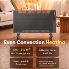 Panel Convector Heater Indoor Use, 1500W Full Mesh Space Heater - view 2 of 5 | KMFURNILA