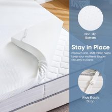 3 Inch Memory Foam Mattress Topper, Supportive Memory Foam Mattress Pad with Removable & Washable Cover, Non-Slip Ventilated Design for Twin Beds - view 5 of 5 | KMFURNILA