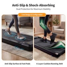 3-in-1 Walking Pad Treadmill for Home, Portable Walking Pad Under Desk, Low Noise Lightweight Treadmill with LED Display, Remote Control, Black - view 3 of 5 | KMFURNILA