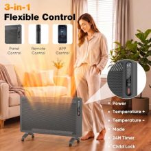 Panel Convector Heater Indoor Use, 1500W Full Mesh Space Heater - view 3 of 5 | KMFURNILA