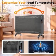 Panel Convector Heater Indoor Use, 1500W Full Mesh Space Heater - view 4 of 5 | KMFURNILA