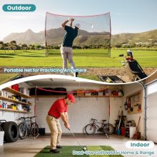 Golf Net, 10 x 7Ft Golf Practice Net for Backyard with Carry Bag, Sturdy Training Aid for Golfers to Practice Driving, Hitting, Indoor & Outdoor Dual-Use - view 5 of 5 | KMFURNILA