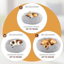 30.7×30.7 Inch Dog Bed Large Sized Dog, Donut Shape Cat Beds for Indoor Cats with Washable, Anti-Slip, Faux Fur - view 5 of 5 | KMFURNILA