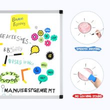 Magnetic Dry Erase Board & Whiteboard, 47.8 X 32 Inches, Silver Aluminum Frame, Comes with 1 Dry Eraser, 2 Dry Erase Markers 1 Pen Tray & 4 Push Pin Magnets - view 5 of 5 | KMFURNILA