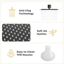 12 Inch Rainfall Shower System with Handheld Spray Matte Black - view 5 of 5 | KMFURNILA