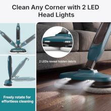 Steam Mop, Floor Steamers with 4 Cleaning Modes, Steam Mops for Floor Cleaning with LED Headlights & Rotating Scrub Pads, 16.4 FT Cord, for Hardwood Floors & Tile - view 4 of 5 | KMFURNILA