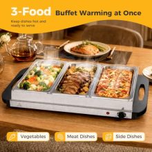 7.5 Qt Buffet Server, Electric Food Warmer with Lids, Silver - view 2 of 5 | KMFURNILA