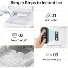 Nugget Ice Maker Countertop, Portable Ice Makers Machine with Removable Basket and Scoop, Self-Cleaning, Quiet, 6-Min Ready, 24lbs in 24Hrs, Visible, for Home, Party, RV, Camping, White - view 5 of 5 | KMFURNILA