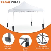 10×10 FT Pop Up Canopy, Easy Up Canopy Tents for Camping Parties Events, Patio, Beach, Backyard Portable Outdoor Shelter Heavy Duty Instant Sun Shade with Sand Bags - view 2 of 5 | KMFURNILA