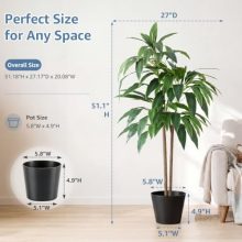 4FT Artificial Dracaena Tree, Faux Dragon Tree Floor Plant - view 2 of 5 | KMFURNILA