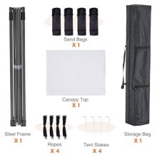 10×10 FT Pop Up Canopy, Easy Up Canopy Tents for Camping Parties Events, Patio, Beach, Backyard Portable Outdoor Shelter Heavy Duty Instant Sun Shade with Sand Bags - view 5 of 5 | KMFURNILA