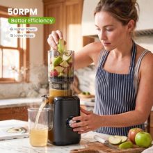 Slow Masticating Juicer, Cold Press with Reverse Function, Black - view 5 of 5 | KMFURNILA