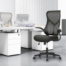 Ergonomic Office Desk Mesh Computer Chair High Back, Rolling Swivel Home Gaming Chairs with Wheels Comfy Lumbar Support, Flip-up Arms, 120° Tilt for Bedroom, Study, Work, Student, Ink - view 4 of 5 | KMFURNILA