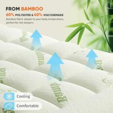 Full Size Mattress Topper, Rayon Derived from Bamboo Pillow Top - view 4 of 5 | KMFURNILA