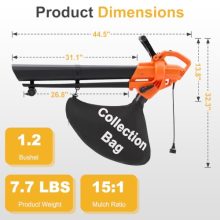 3-in-1 Electric Leaf Blower Vacuum Mulcher, 500 CFM Corded - view 5 of 5 | KMFURNILA