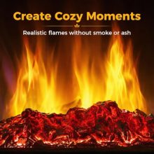 19″ Electric Freestanding Fireplace, Small Fireplace Space Heater - view 3 of 5 | KMFURNILA