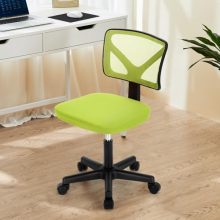 Office Computer Desk Mesh Chair, Ergonomic Small Low-Back Swivel Rolling Chairs with Wheels, Armless Comfy Seat Lumbar Support for Home, Small Spaces, Bedroom, Study, Student, Adults, Green - view 2 of 5 | KMFURNILA
