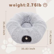 Cat Tunnels for Indoor Cats, Donut Tunnel Toys for Cats – Grey - view 3 of 5 | KMFURNILA