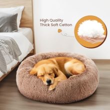 37.4×37.4 Inch Dog Bed Large Sized Dog, Donut Shape Cat Beds for Indoor Cats with Washable, Anti-Slip, Faux Fur - view 3 of 5 | KMFURNILA