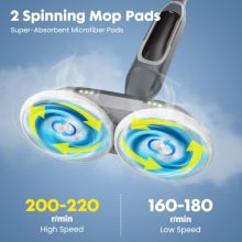 Steam Mop, Floor Steamer with Rotating Scrub Pads & LED Headlight - view 2 of 5 | KMFURNILA
