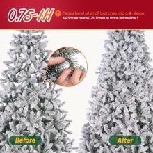 4.5 Ft Pre-Lit Snow Flocked Christmas Tree with Multicolor Lights - view 5 of 5 | KMFURNILA