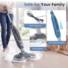 Steam Mop, Floor Steamer with Rotating Scrub Pads & LED Headlight - view 5 of 5 | KMFURNILA