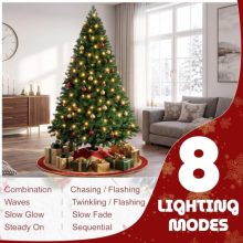 Pre-Lit Artificial Green Christmas Tree with Warm White Lights - view 3 of 5 | KMFURNILA
