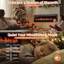 50″ Recessed Electric Fireplace Insert, 1500W Fireplace Heater - view 5 of 5 | KMFURNILA