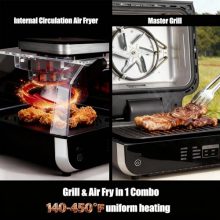 Electric Grill Outdoor, Electric 8-in-1 BBQ Grill with Air Fryer - view 4 of 5 | KMFURNILA