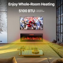 50″ Recessed Electric Fireplace Insert, 1500W Fireplace Heater - view 2 of 5 | KMFURNILA