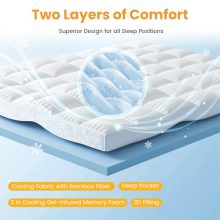 NEWBULIG 3 Inch Queen Dual Layer Memory Foam Mattress Topper - view 2 of 5 | KMFURNILA
