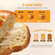2LB Bread Maker, 600W Automatic Stainless Steel Bread Machine - view 5 of 5 | KMFURNILA