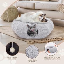 Cat Tunnels for Indoor Cats, Donut Tunnel Toys for Cats – Grey - view 2 of 5 | KMFURNILA