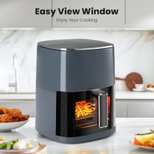 Air Fryer, 6QT Square Airfryer with Visual Window, 400°F Fast Heating Air Fryers Oven with Timer, Auto-Off, Non Toxic & Non Stick, Multiple 12 Modes for Roast, Bake, Dehydrate, Fry, Reheat - view 3 of 5 | KMFURNILA