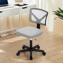 Office Computer Desk Mesh Chair, Ergonomic Small Low-Back Swivel Rolling Chairs with Wheels, Armless Comfy Seat Lumbar Support for Home, Small Spaces, Bedroom, Study, Student, Adults, Grey - view 2 of 5 | KMFURNILA
