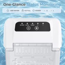 Countertop Ice Maker with Handle, Portable Ice Machine, White - view 3 of 5 | KMFURNILA