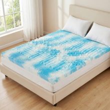 3 Inch 5-Zone Cooling Gel Memory Foam Mattress Topper Queen, Blue - view 2 of 5 | KMFURNILA