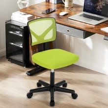Office Computer Desk Mesh Chair, Ergonomic Small Low-Back Swivel Rolling Chairs with Wheels, Armless Comfy Seat Lumbar Support for Home, Small Spaces, Bedroom, Study, Student, Adults, Green - view 5 of 5 | KMFURNILA