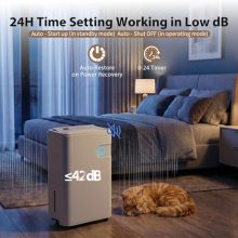 55Pints Dehumidifier with Drain Hose, 5,500 Sq.Ft Dehumidifier for Basement, 5L/1.32 Gallon Tank, Energy Star Cert. 42dB, Humidity Display Ring, Humidity Remover for Home, Bedroom & Bathroom - view 5 of 5 | KMFURNILA