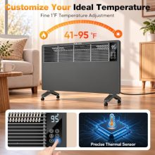 Panel Convector Heater Indoor Use, 1500W Semi-Mesh Space Heater - view 4 of 5 | KMFURNILA