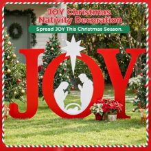 46 Inch Joy Nativity Outdoor Christmas Decoration, 3-Piece Set - view 3 of 5 | KMFURNILA