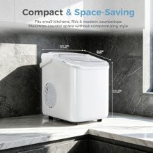 Countertop Ice Maker with Handle, Portable Ice Machine, White - view 2 of 5 | KMFURNILA