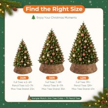 24 Inch Woven Christmas Tree Collar, Water Hyacinth, Brown - view 3 of 5 | KMFURNILA