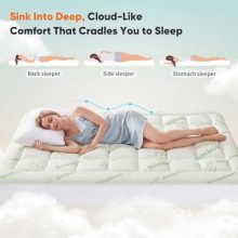 Full Size Mattress Topper, Rayon Derived from Bamboo Pillow Top - view 2 of 5 | KMFURNILA