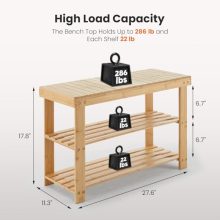 Shoe Rack Bench for Enterway, 27 in, Wood - view 2 of 5 | KMFURNILA