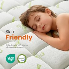Mattress Topper, Mattress Pad Viscose Derived from Bamboo, Thick Pillow Top Mattress Pad with Stretchable Pockets, Soft Bed Topper for Back Pain Relief - view 5 of 5 | KMFURNILA