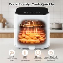 Compact Digital Air Fryer 3 Qt, Small Airfryer with Nonstick Plate, Dishwasher Safe Basket, Auto Shutoff, Simple Touchscreen, Quick Meals for Small Spaces - view 3 of 5 | KMFURNILA